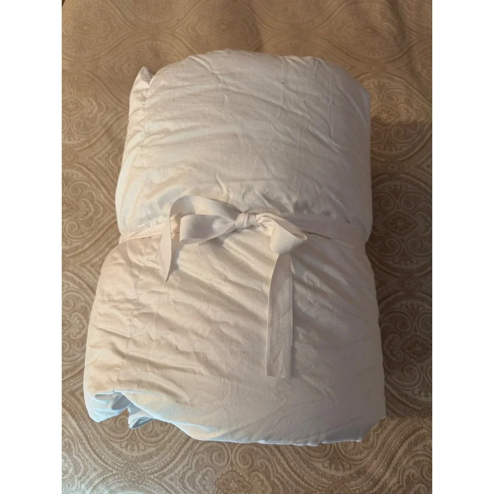 Quince Premium Down Comforter Twin White Duck Down 100% Cotton